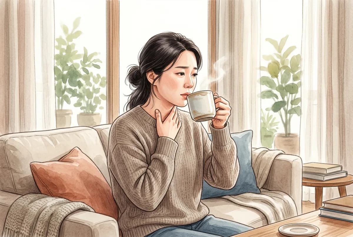 목이 아프고 칼칼한데 감기예요, 편도염이에요? — 인후통 자가진단부터 감기약 선택까지